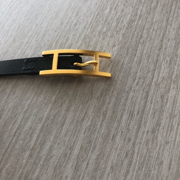 Hermes Hapi 3 Iconic Black Leather Bracelet - Picture 2 of 5